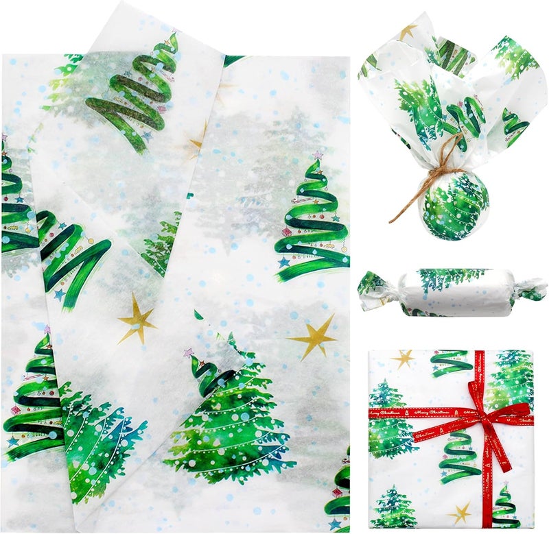 Benvo Christmas Tissue Paper 20x29 Inch - 20 Sheets Decoupage Craft Paper for Xmas Gift Wrapping, Flower DIY Art Projects Decorations(Hloiday Design) - Image 1